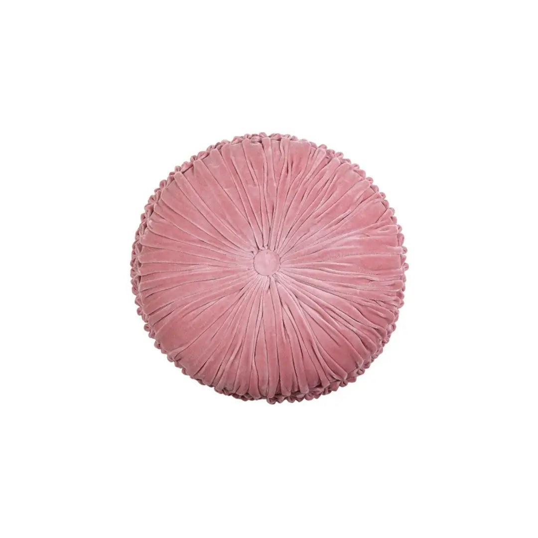 Mini Velvet Round Handmade Pillow - Blush Pink - 11 Inch