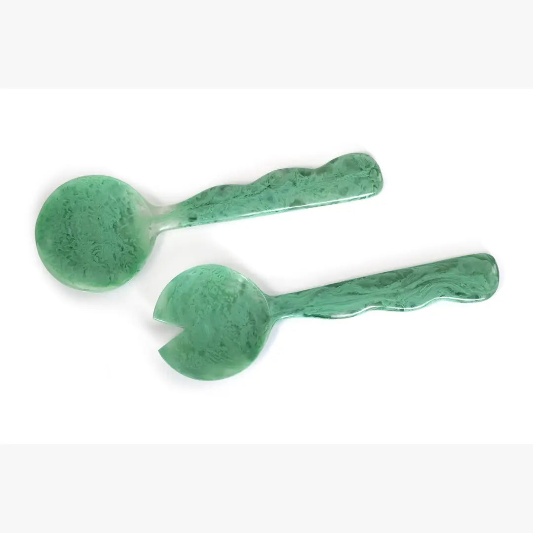 Resin Salad Server-Green (Set of 2), 12.40 x 3.93 Inches