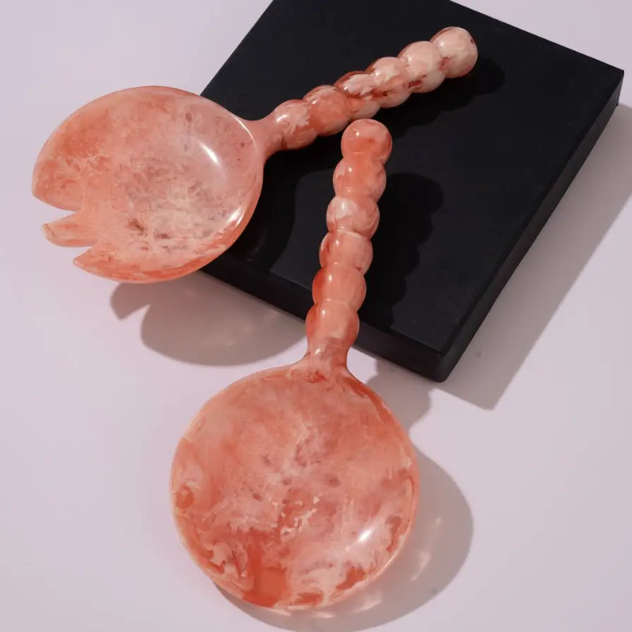 Resin Salad Server-Pink (Set of 2), 4.10 x 8.75 inches