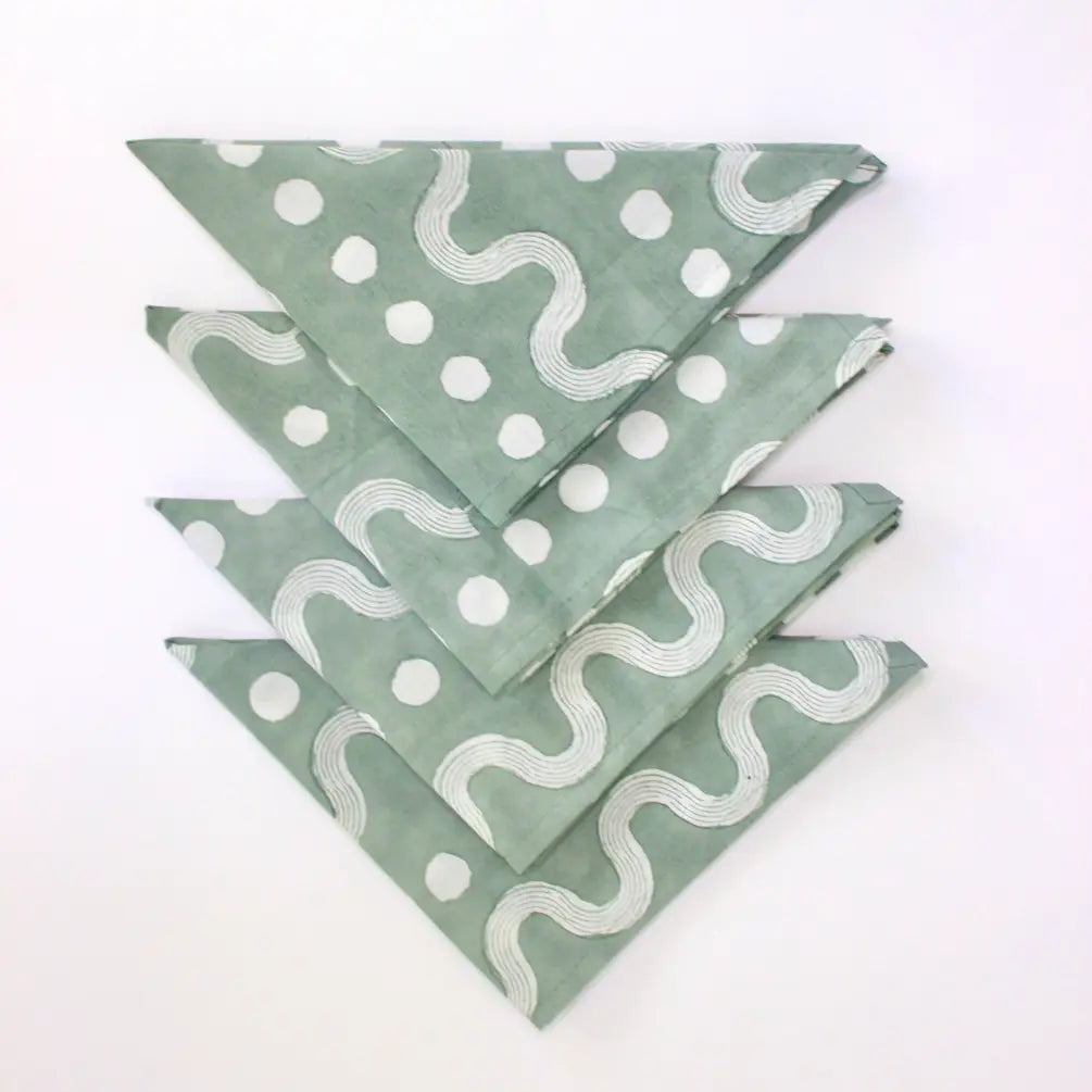 Sustainable Table Napkin (Set of 4)- Grey and White