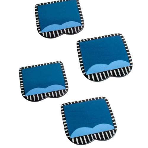 The Plump Cobalt Blue Coaster (Set Of 4) 4x4x0.2 Inches