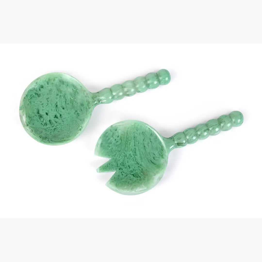 Resin Salad Server-Green (Set of 2), 4.10 x 8.75 inches