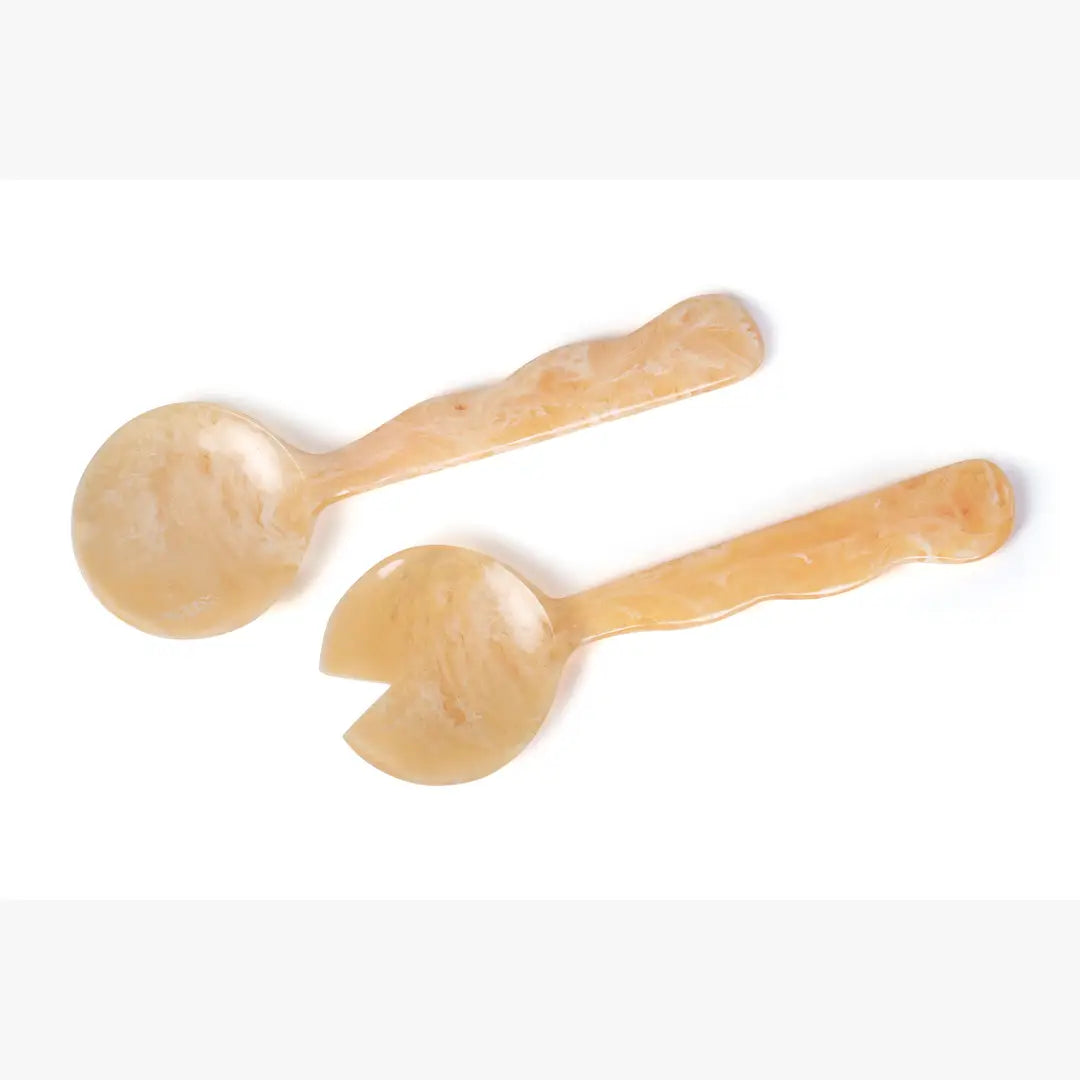 Resin Salad Server-Peach  (Set of 2), 12.40 x 3.93 Inches