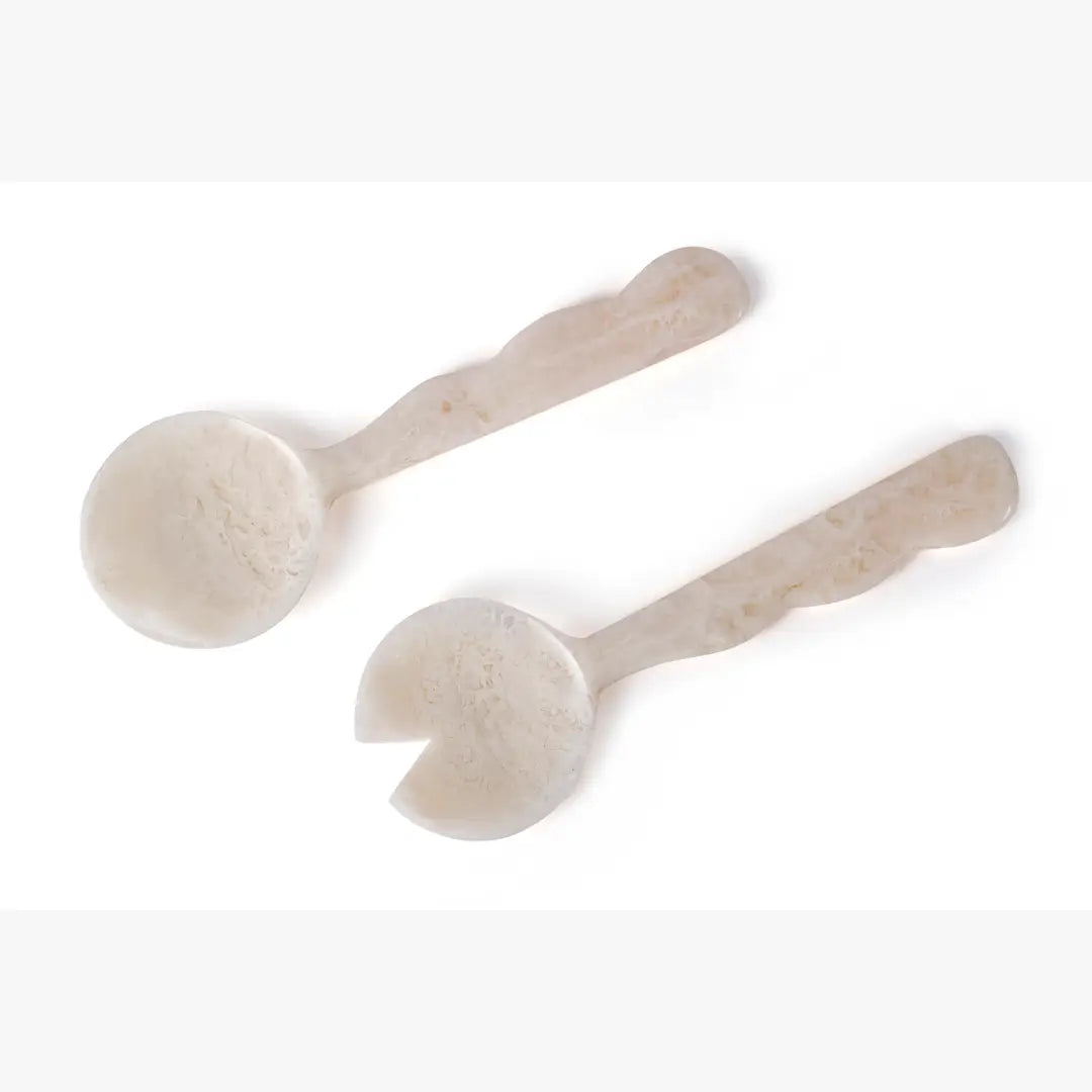 Resin Salad Server-Vanilla  (Set of 2), 12.40 x 3.93 Inches