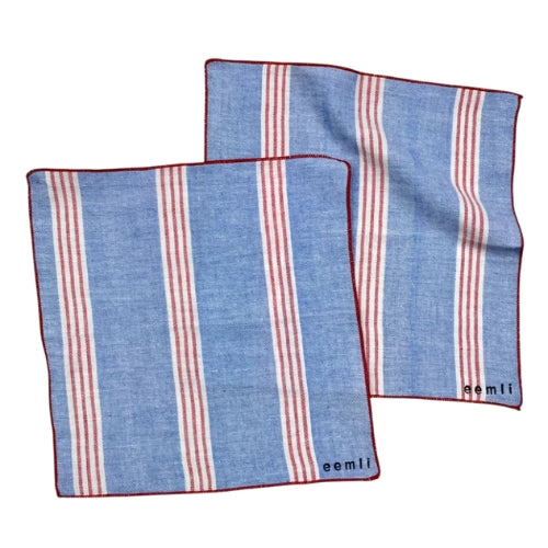 Slub Cotton Line Bloom Kerchief 10x10 Inches (Set of 4)