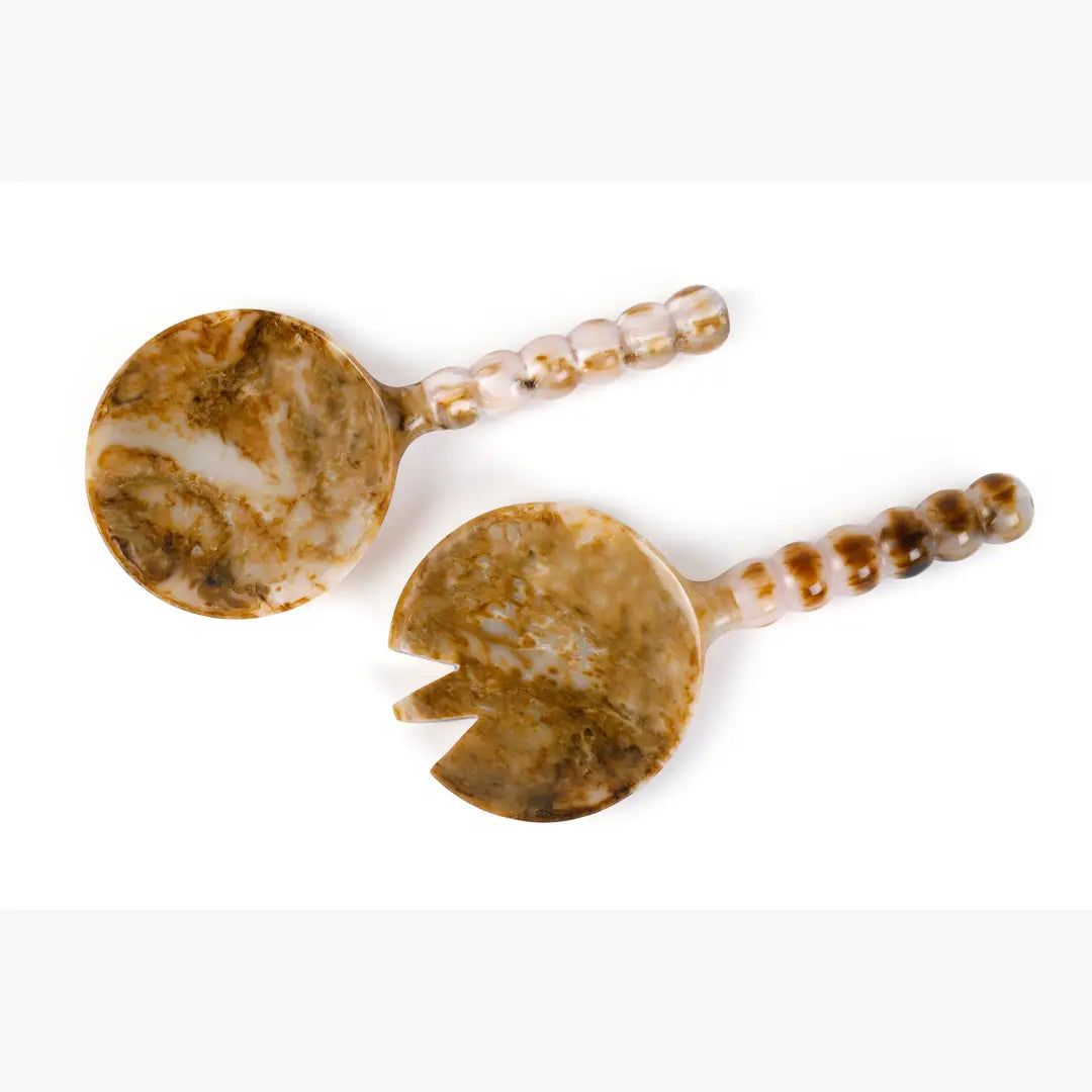 Resin Salad Server-Brown (Set of 2), 4.10 x 8.75 inches