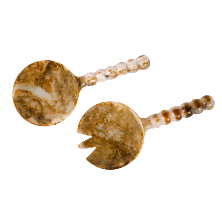 Resin Salad Server-Brown (Set of 2), 4.10 x 8.75 inches