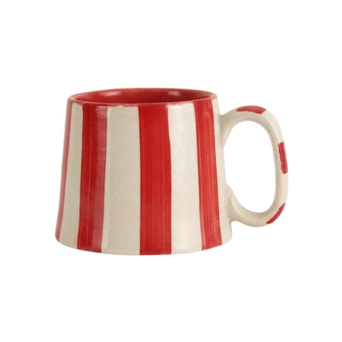 Ceramic Red Stripe  Coffee cup- 220ml (SET OF 4)