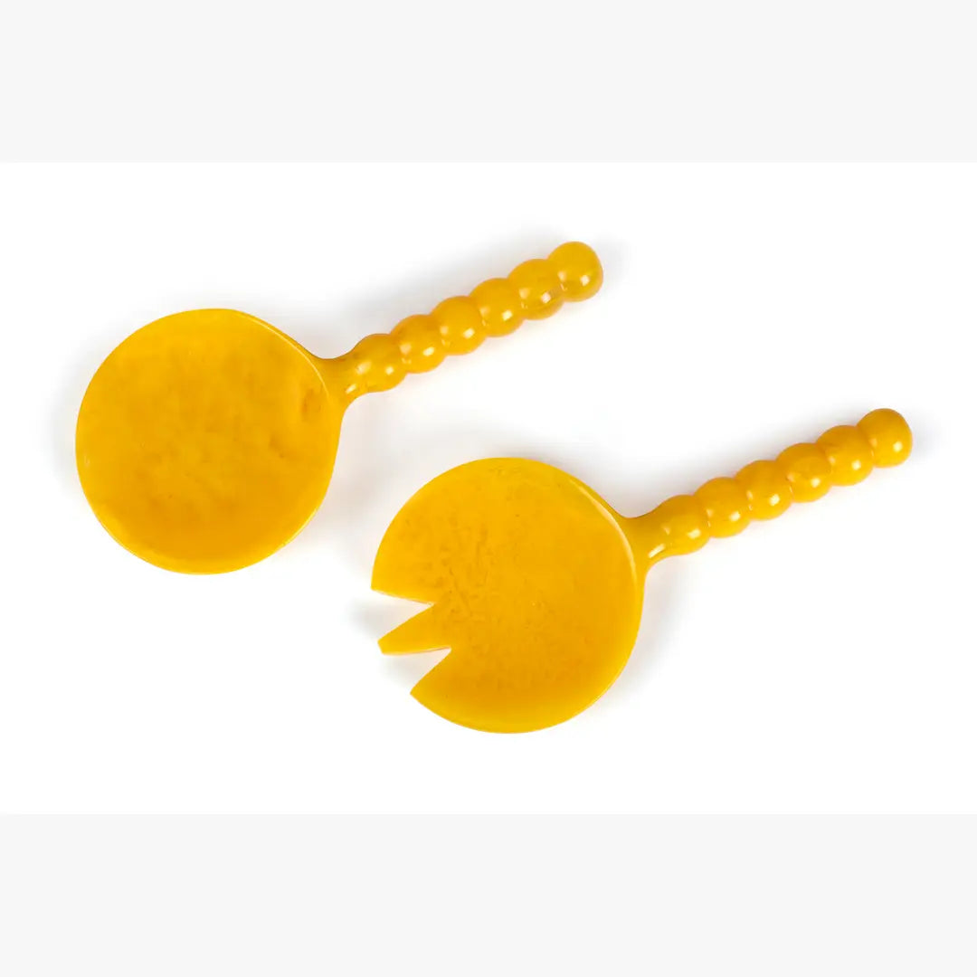 Resin Salad Server- Yellow (Set of 2), 4.10 x 8.75 inches