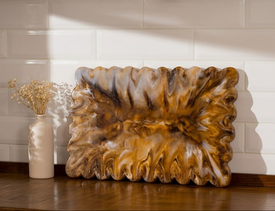Brown Resin Cheese Board, 14 Inch