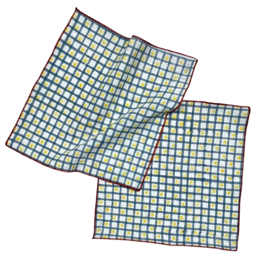 Slub Cotton Sunny Square Kerchief 10x10 Inches (Set of 4)