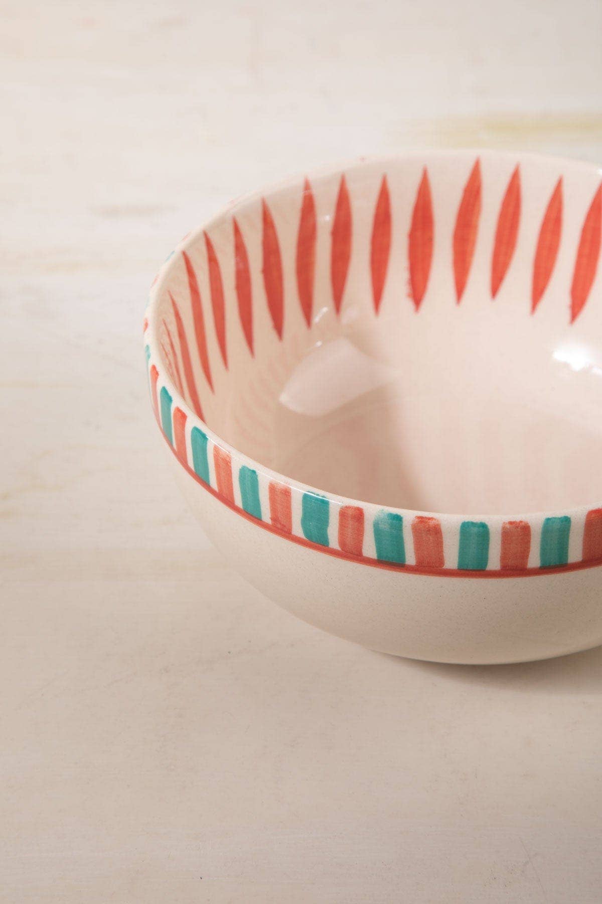 Toddy Palm Round Bowl | Hand-Painted Stoneware | Set Of 2