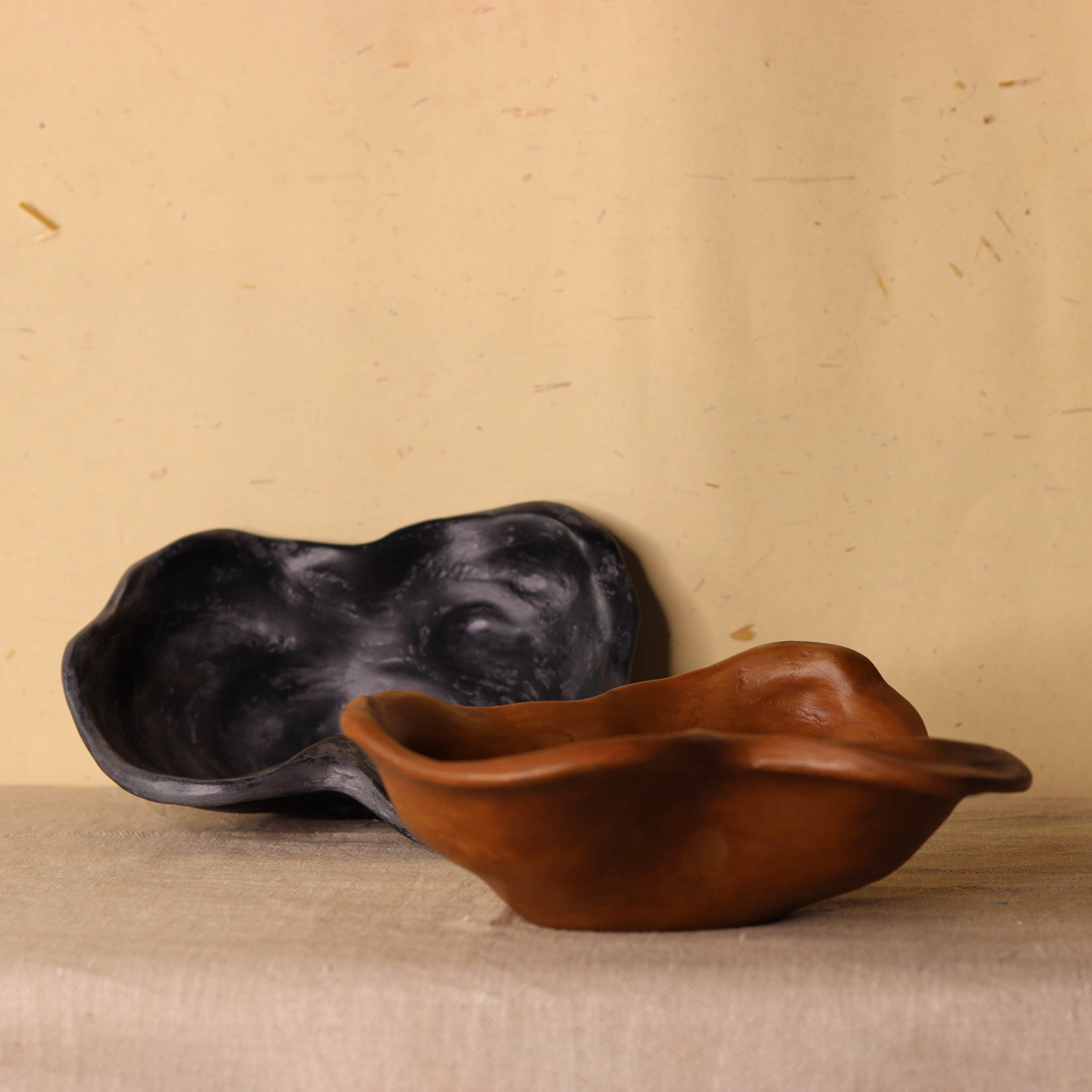 Organic Deco Bowls Small, Black-  7.87 x 7.08 x 2.55 Inches