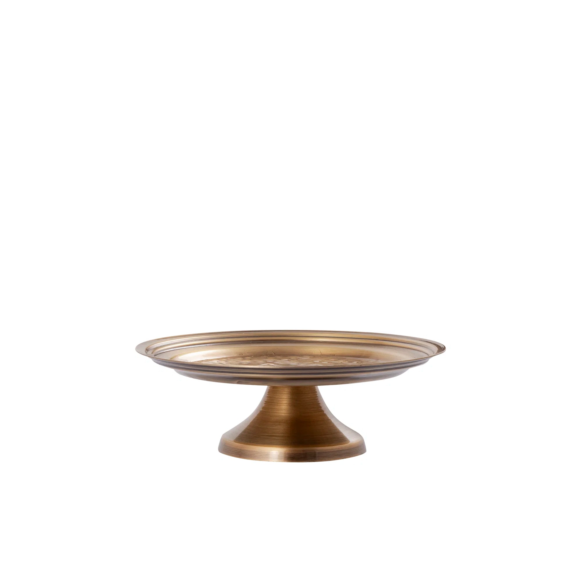 Dorris Antique Gold Platter Stand , 8.5 X 8.5 X 2.5 Inches