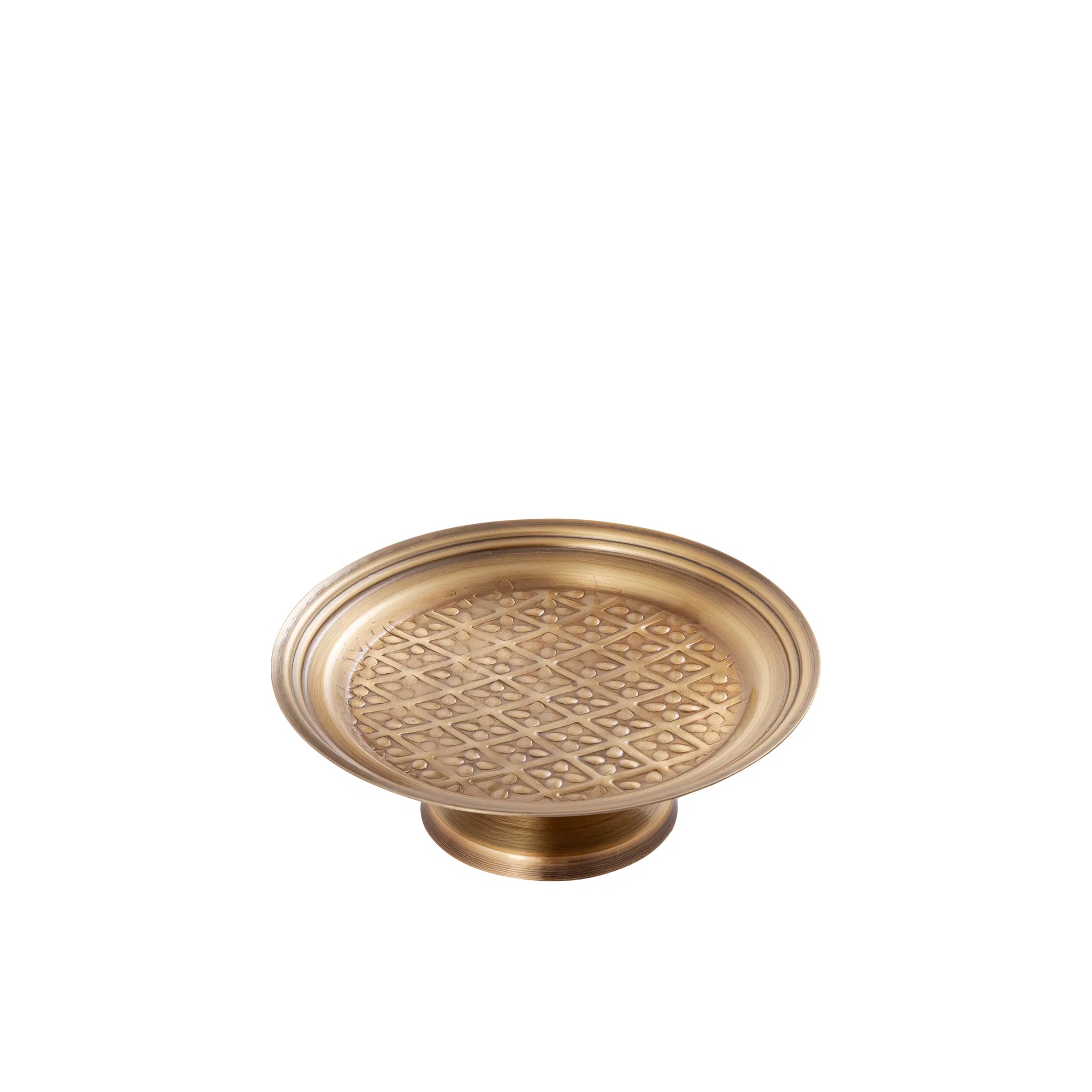 Dorris Antique Gold Platter Stand , 8.5 X 8.5 X 2.5 Inches