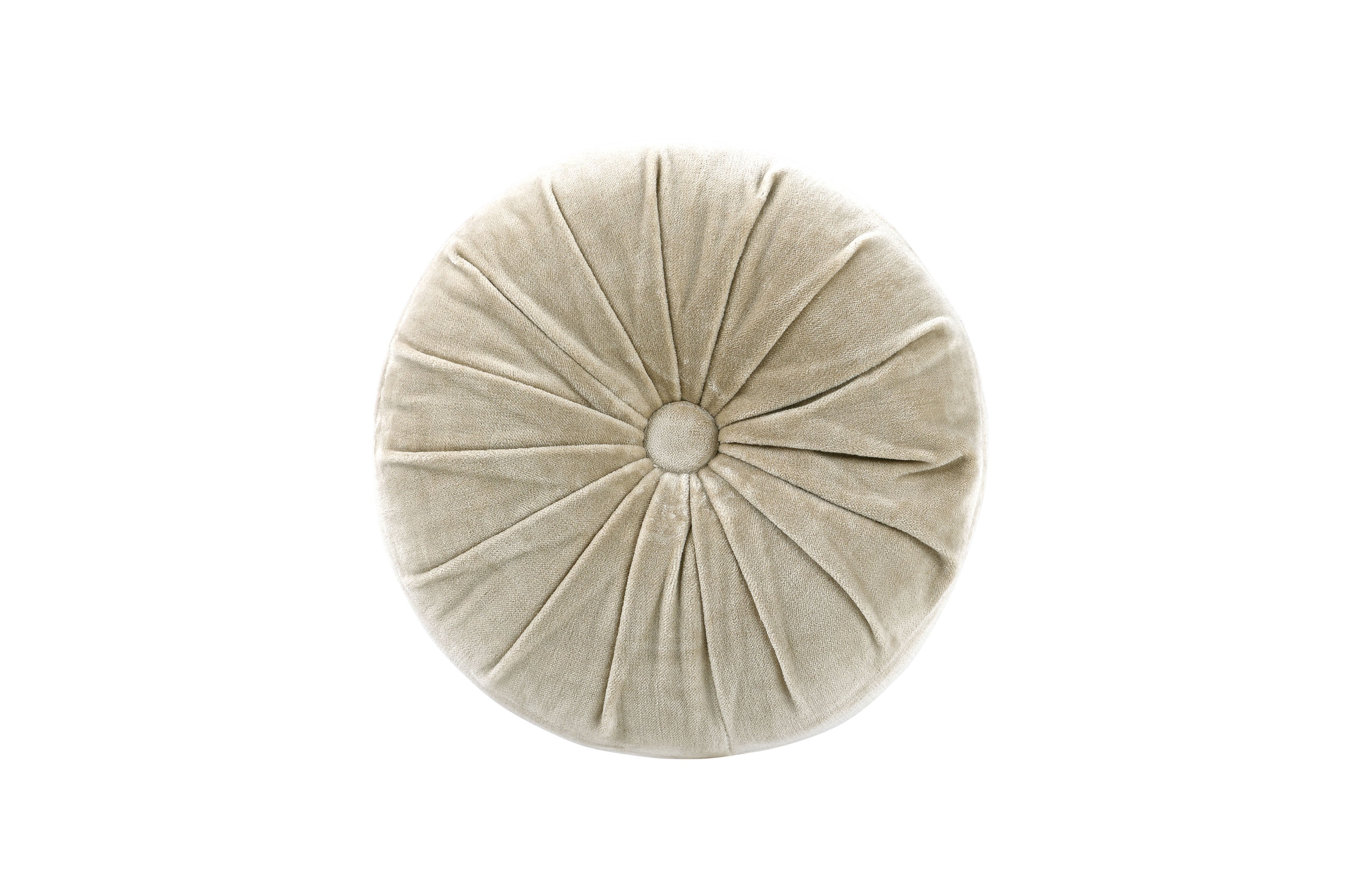 Mini Velvet Round Handmade Pillow, Biscotti- 11 Inch