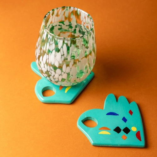 Okey Doke Mint Coaster (Set Of 4) 4x4x0.2 Inches