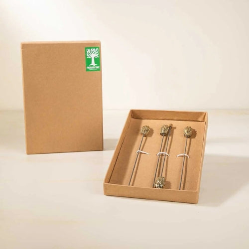 Mahogany Pod Stirrer Set 1x1x7.5 Inches