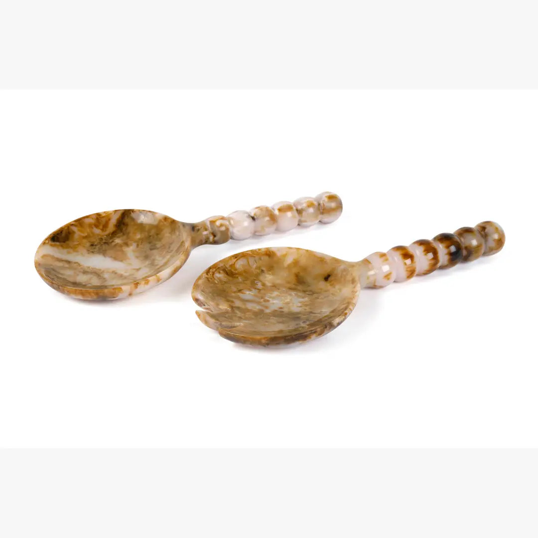 Resin Salad Server-Brown (Set of 2), 4.10 x 8.75 inches