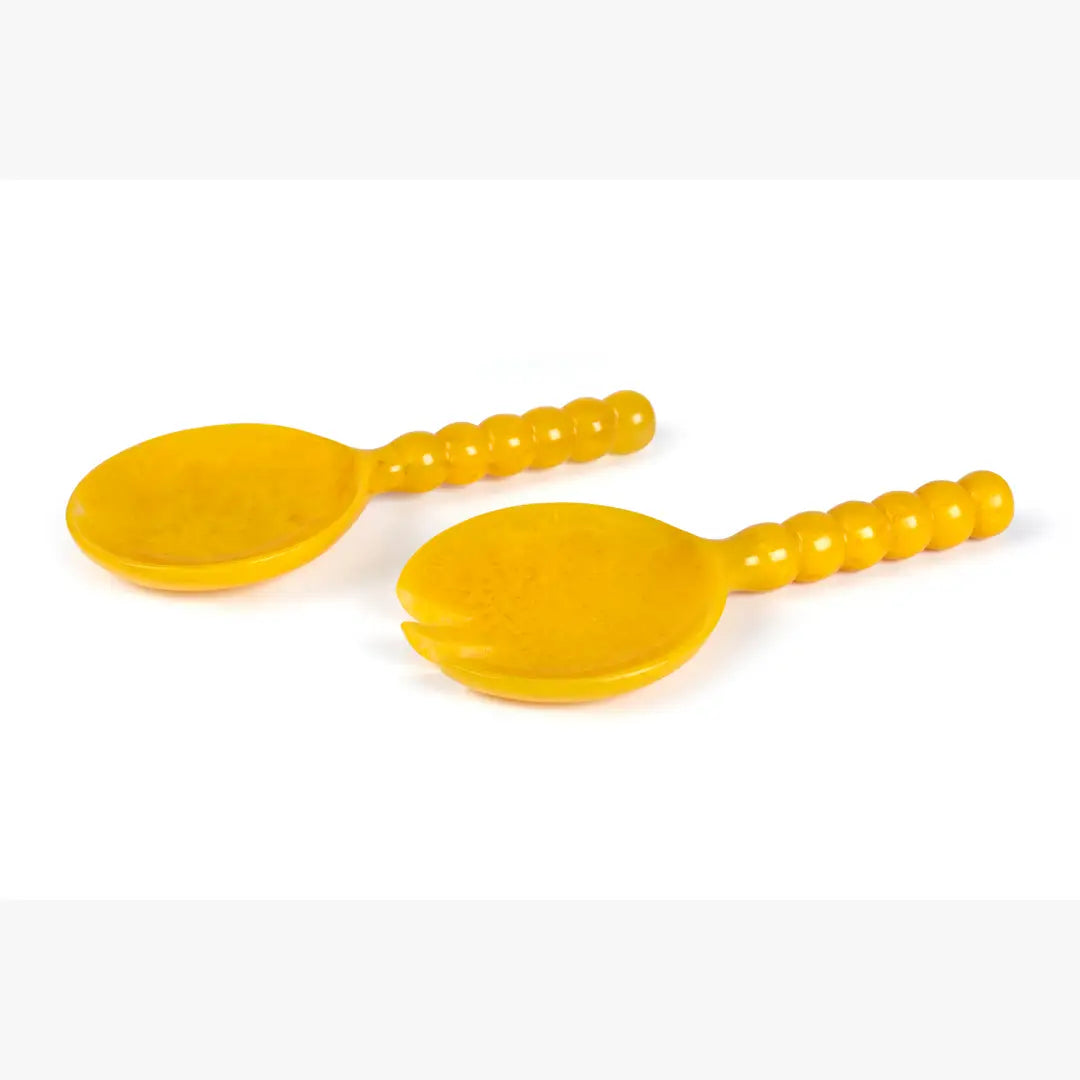 Resin Salad Server- Yellow (Set of 2), 4.10 x 8.75 inches