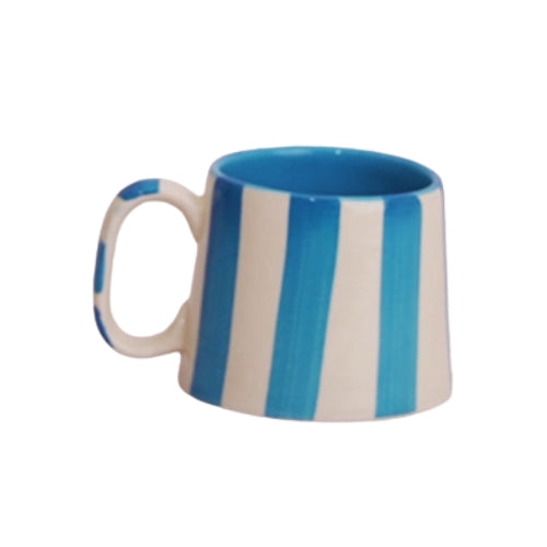 Ceramic Stripe  Coffee cup- Dark Blue  220ml (SET OF 4)
