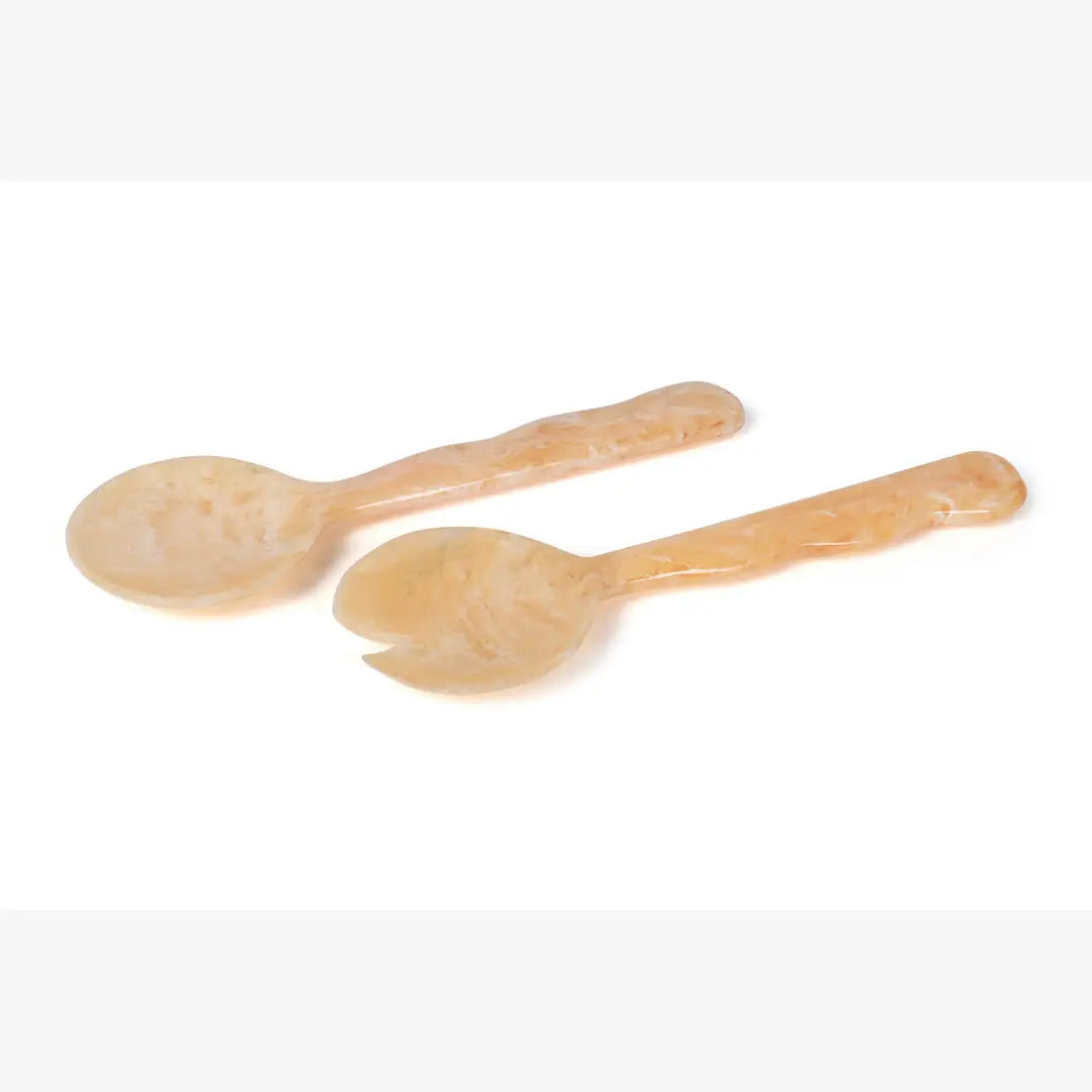 Resin Salad Server-Peach  (Set of 2), 12.40 x 3.93 Inches