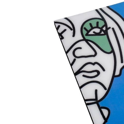 Faces Aqua Blue Trivet 8x8x0.2 Inches