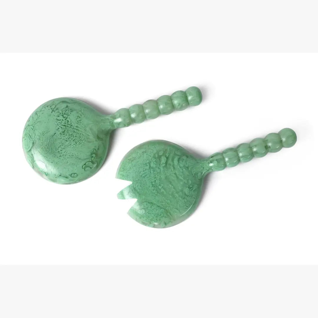 Resin Salad Server-Green (Set of 2), 4.10 x 8.75 inches