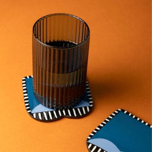 The Plump Cobalt Blue Coaster (Set Of 4) 4x4x0.2 Inches