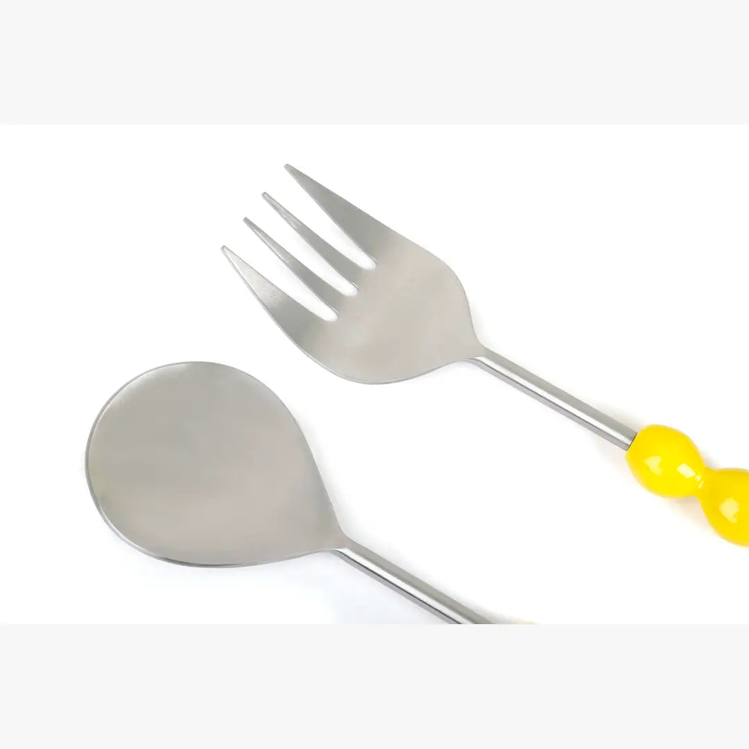 Salad Server with Lemon Handle, (Set of 2 ) - 9.5x3 Inches