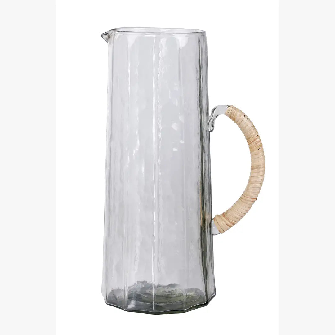 Hammered Glass Water Pitcher and Tumbler Set (Set of 3)
