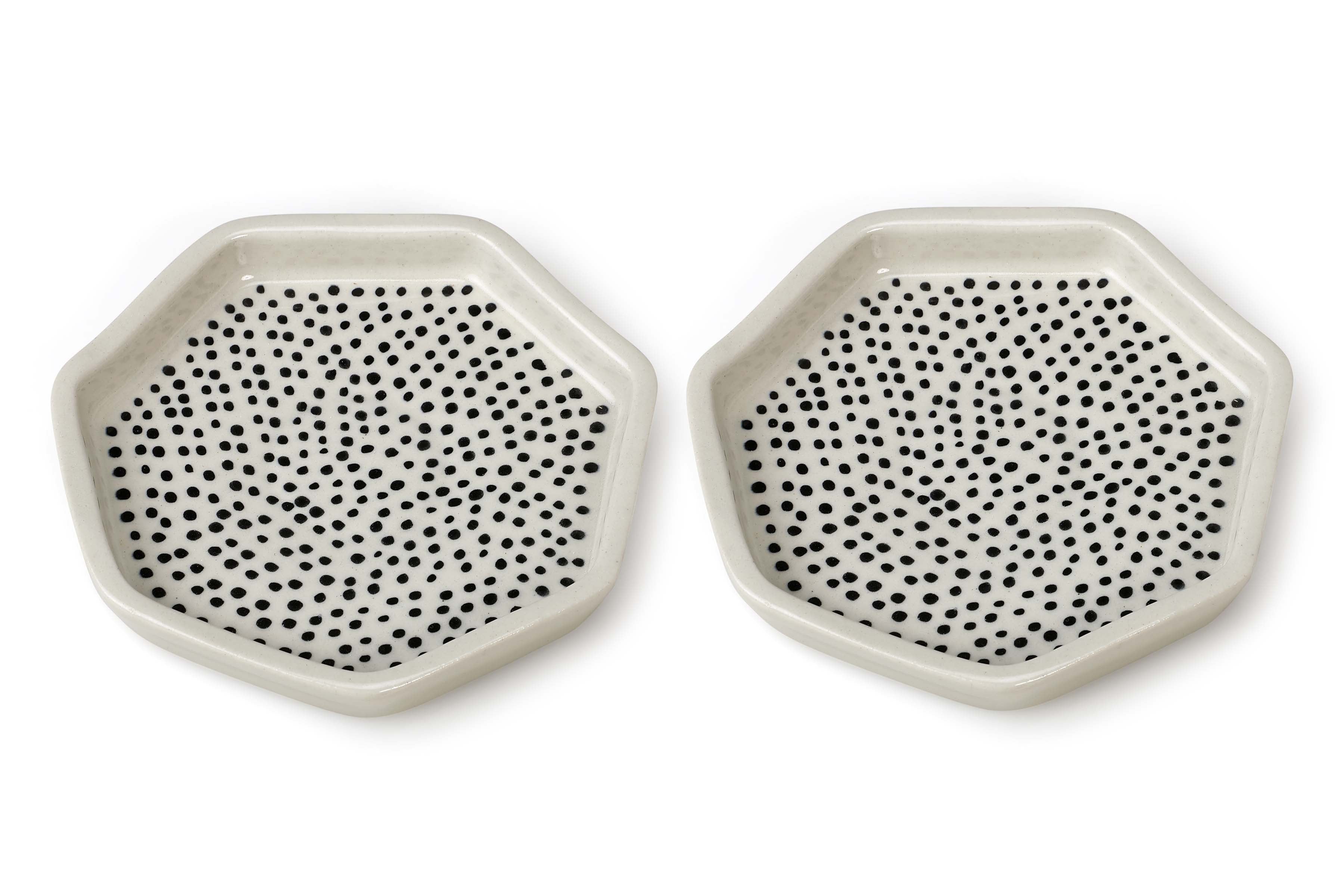 Hexagon Polka Dot Ceramic Serving Dish_Small ( Set of 2)