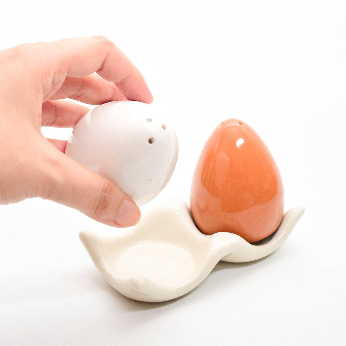 Egg Salt & Pepper Shaker Set with Tray | 2.3 Inch