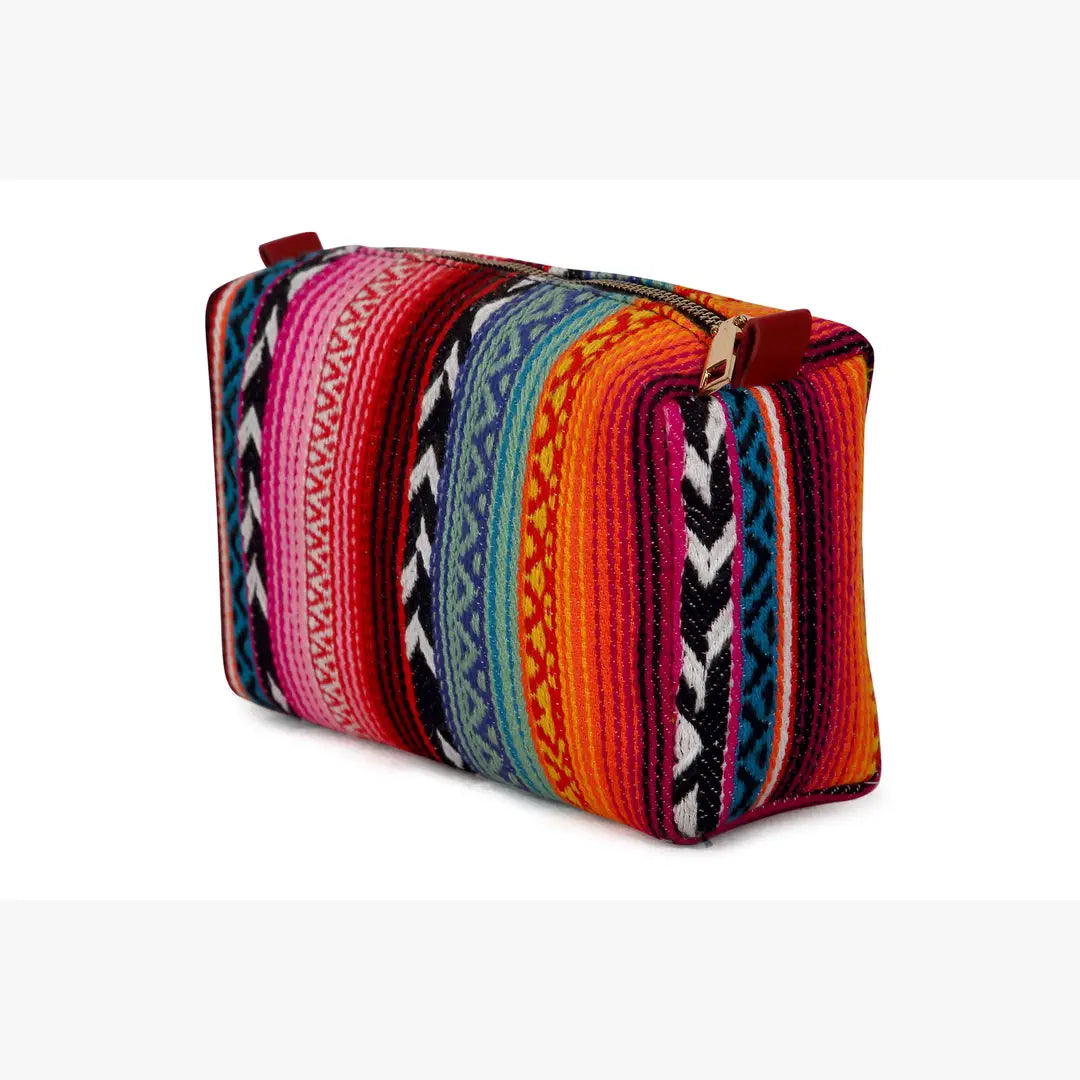 Southwestern-Inspired Travel Beauty Pouch, 8 x 3 x 5 inch