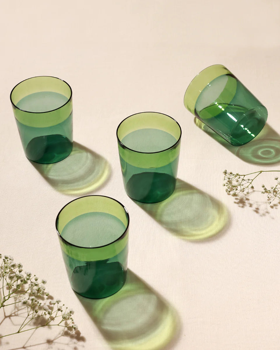 Funky Fresh Glasses -3.93 x 3.34 Inches, Set of 4