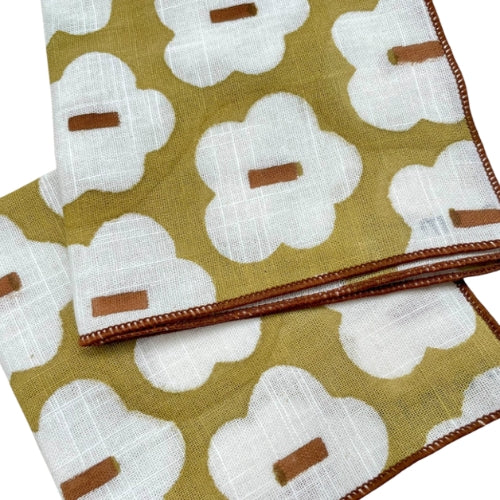 Slub Cotton Petal Puff Kerchief 10x10 Inches (Set of 4)