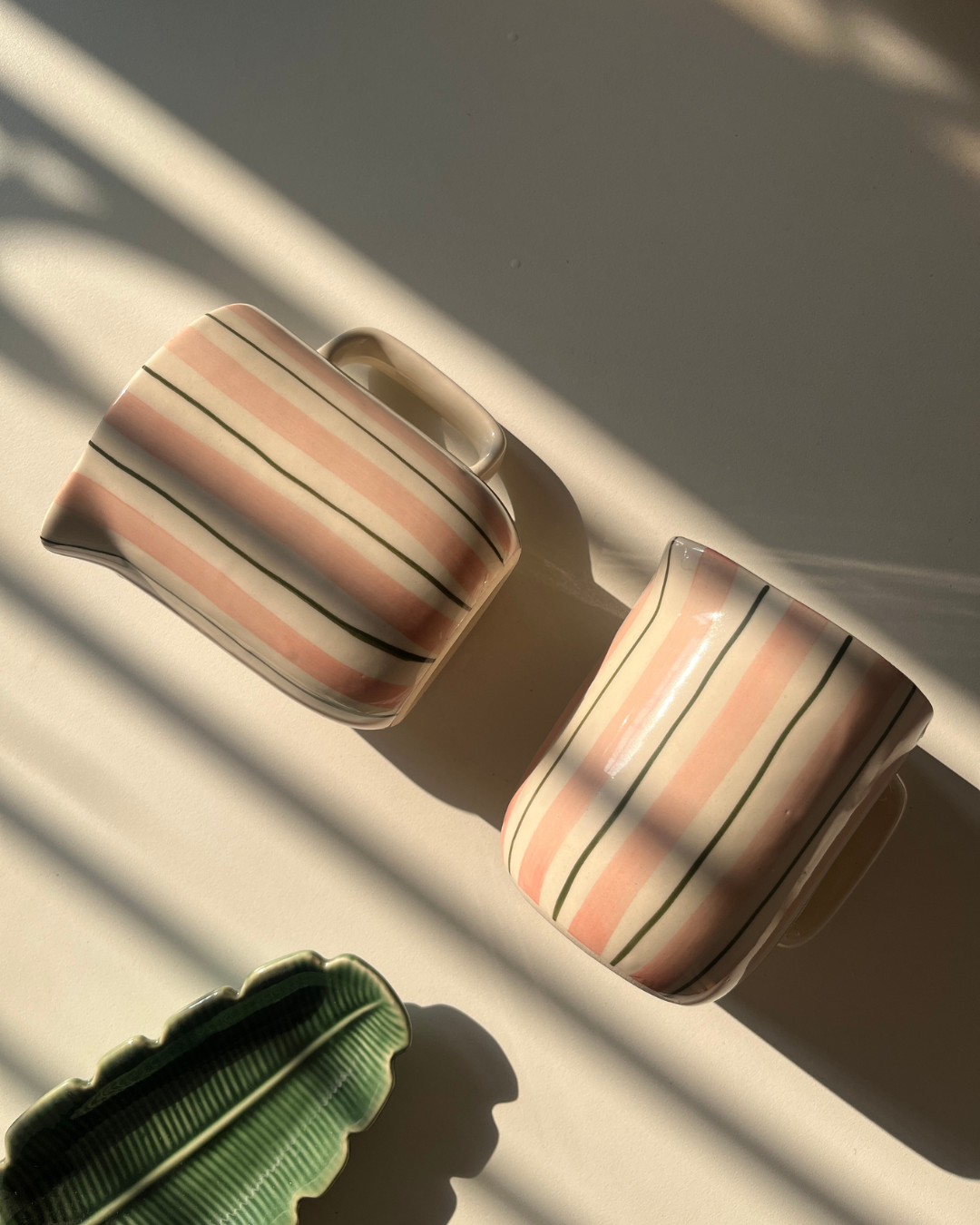 Striped Mini Jug | Hand-Painted Ceramic | Set Of 2