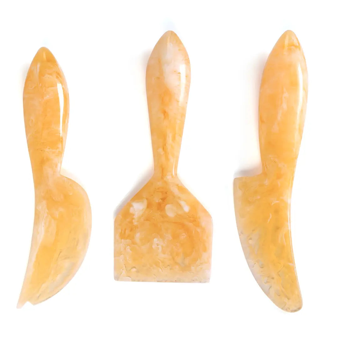 Resin Cheese Knife, Peach  (Set of 3)  - 6 Inches