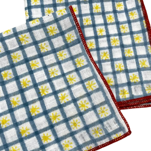 Slub Cotton Sunny Square Kerchief 10x10 Inches (Set of 4)