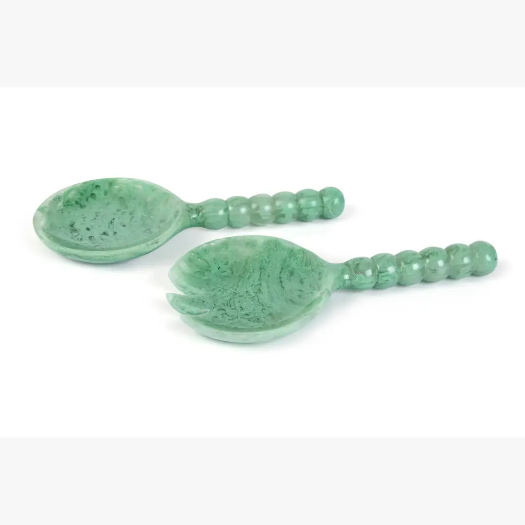 Resin Salad Server-Green (Set of 2), 4.10 x 8.75 inches