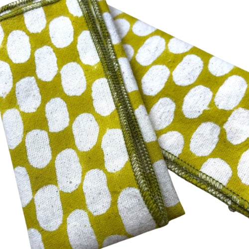 Hand Block Printed Snug Swirls Kerchief 10x10 Inches (Set of 4)