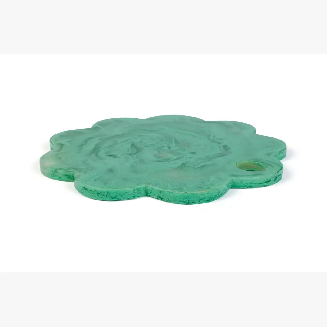 Scallop Resin Cheese Charcuterie Board, Green - 9 Inches