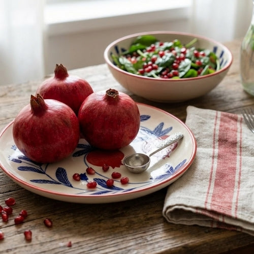 Indian Anaar plate, Red- 7x1 Inches (Set of 4)