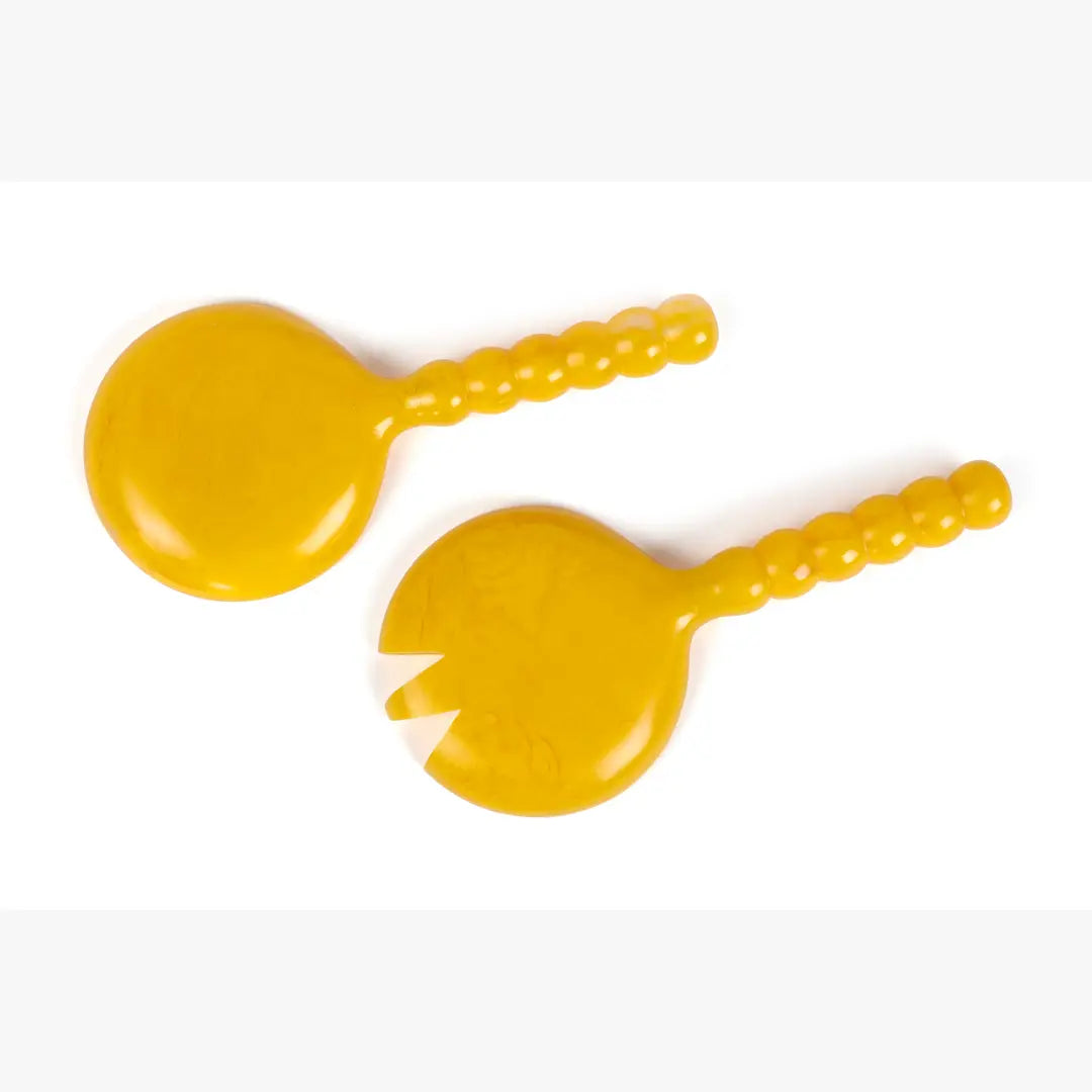 Resin Salad Server- Yellow (Set of 2), 4.10 x 8.75 inches