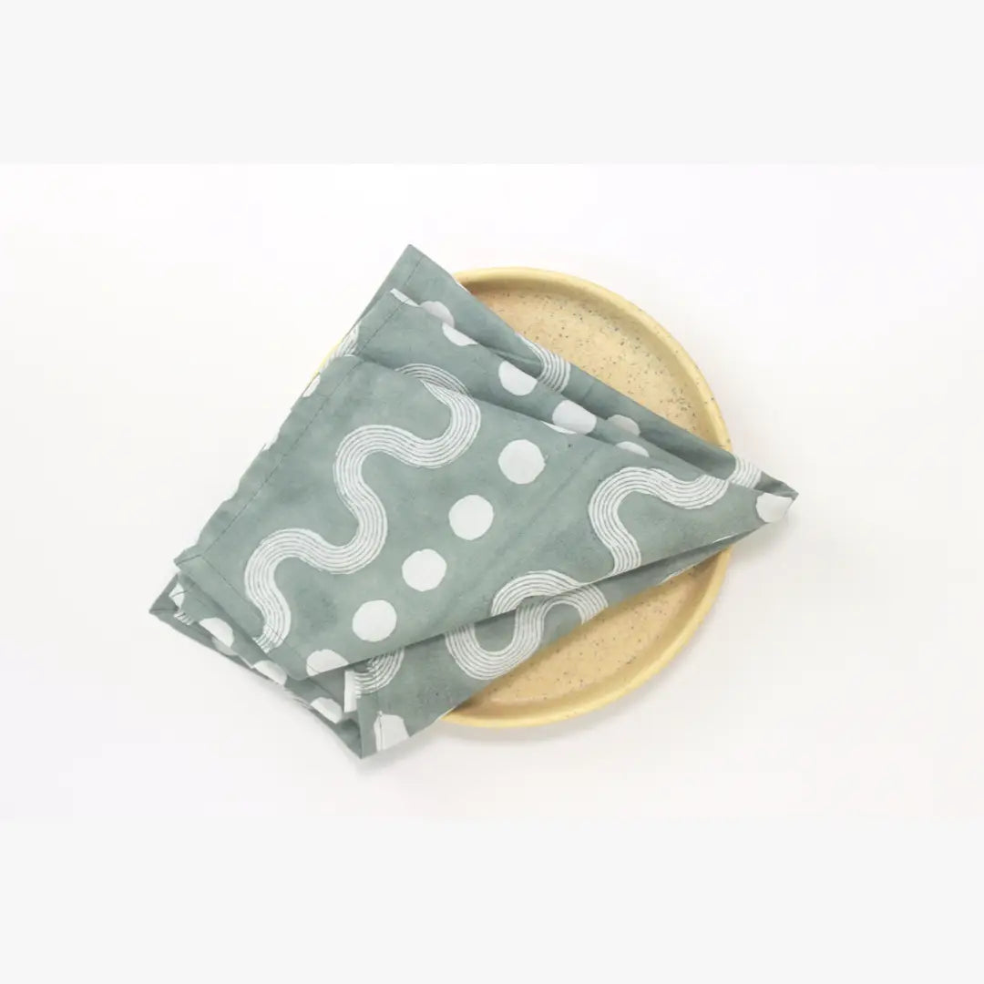 Sustainable Table Napkin (Set of 4)- Grey and White