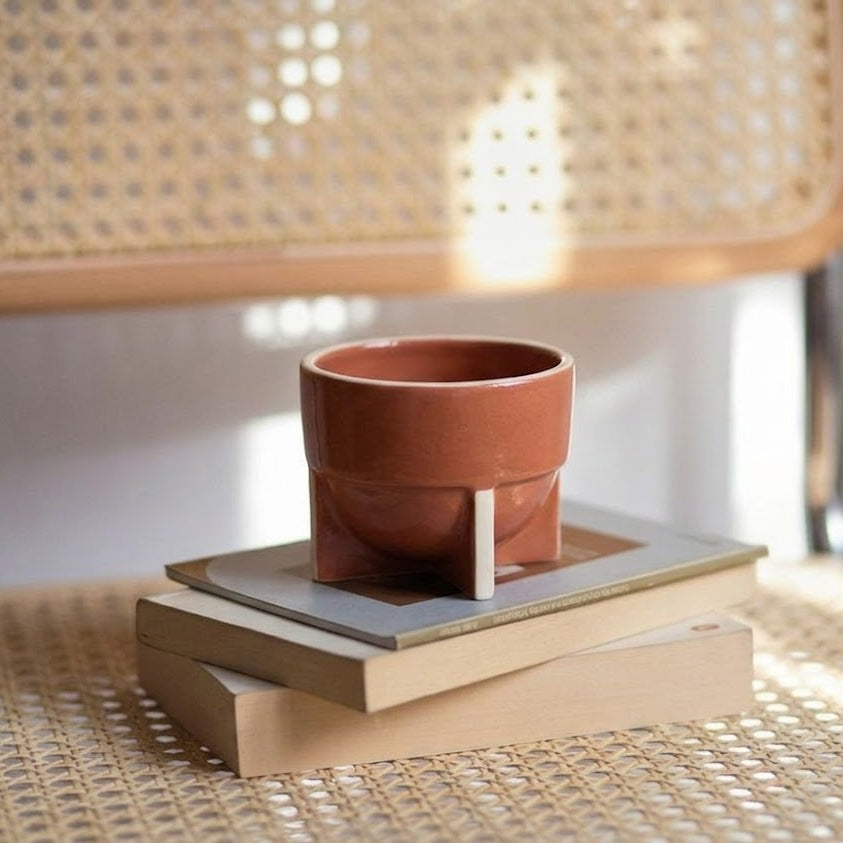 Tan Pod Cappuccino Cup | Handcrafted Ceramic | Set of 2
