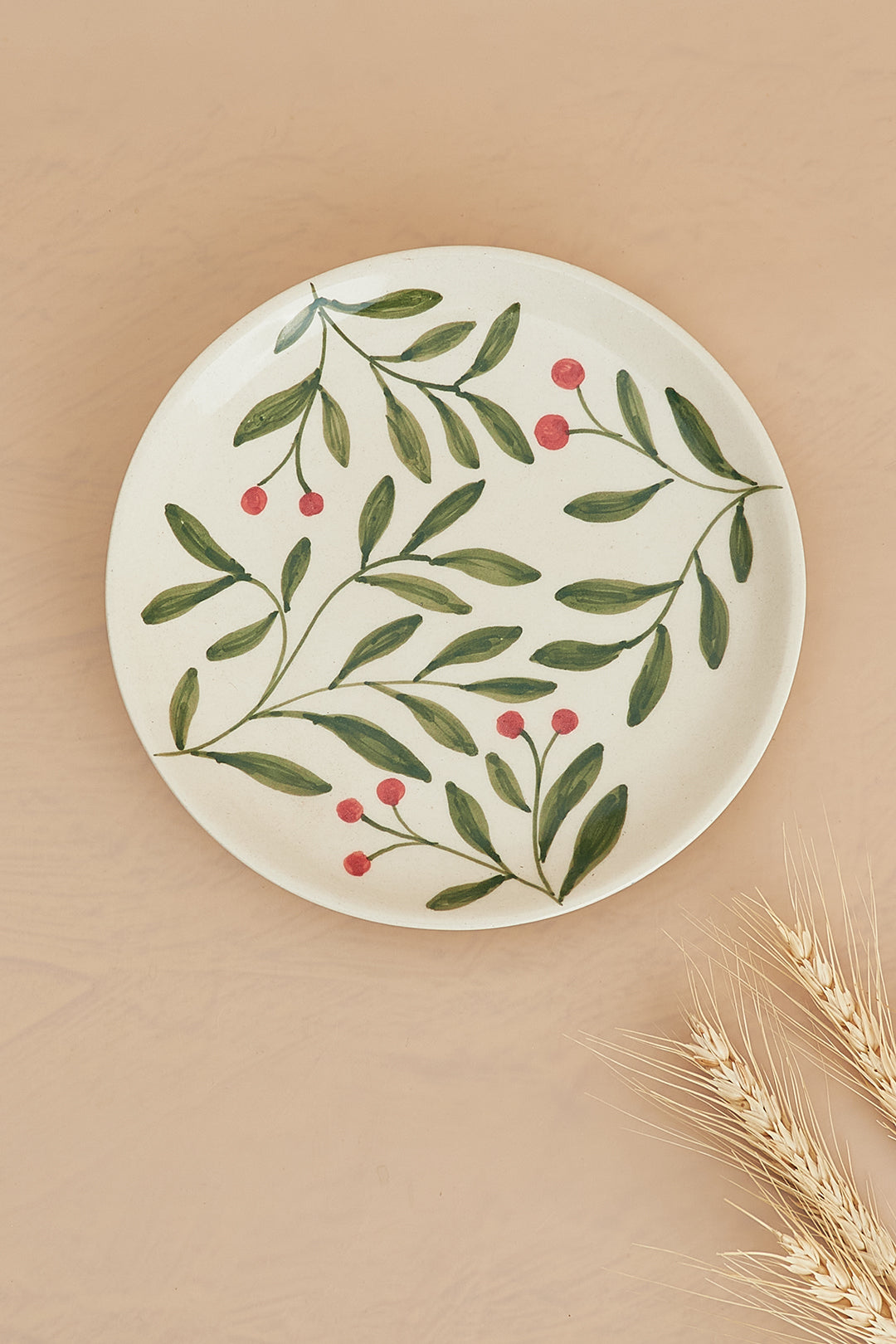 Holly  Leaf plate,Green 7x1 Inches (Set of 6)