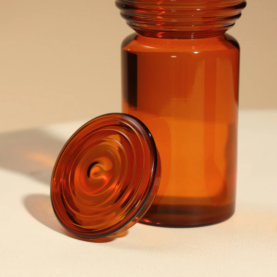 Amber Coil Glass Carafe , 9.25 x 3 Inches
