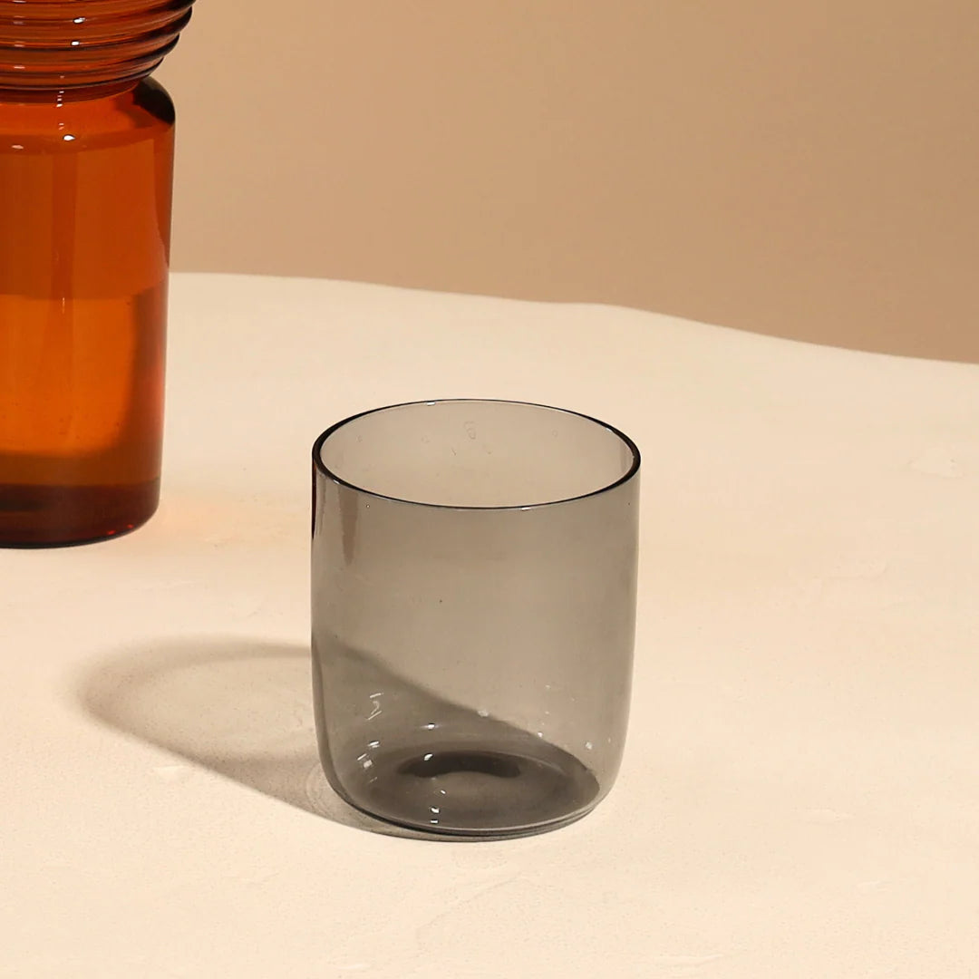 Slate Grey Coil Glass Carafe , 9.25 x 3 Inches