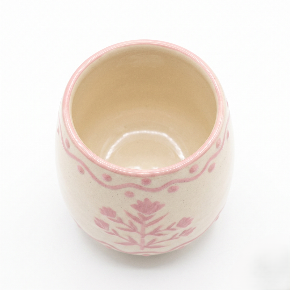 Pink Drinking Cup  | Hand-Painted Ceramic | 3 Inch | Set Of 2
